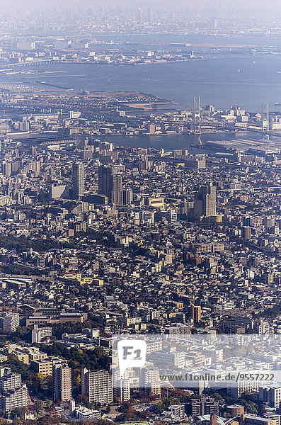 Japan  Kobe  Blick über die Stadt vom Mount Maya aus