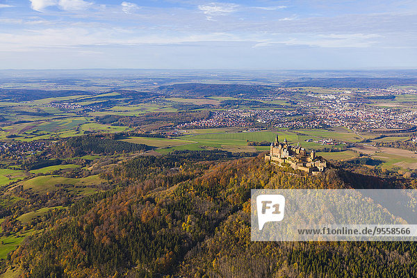 Deutschland  Baden-Württemberg  Luftaufnahme Schloss Hohenzollern