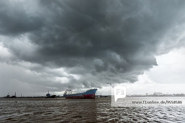 Vietnam  An Giang  Long Xuyen  thunderclouds over Mekong River