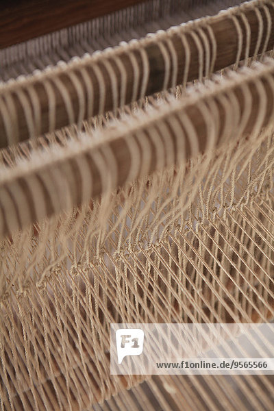 Close-up of hand loom