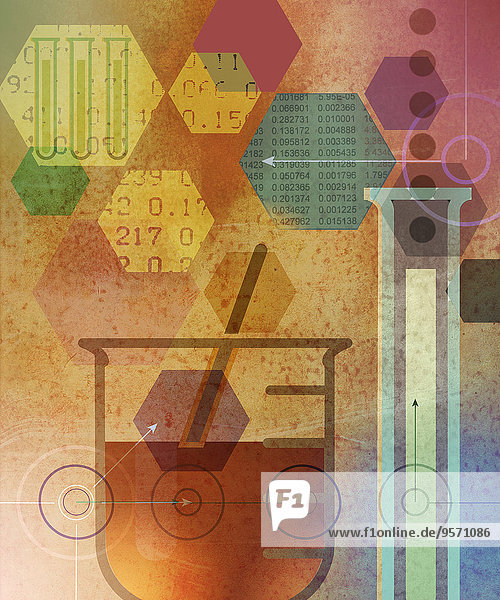 Abstraktes Muster und Wissenschafts-Collage