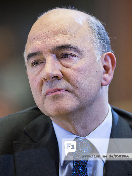 Belgium  Brussels: Pierre Moscovici attending the hearing of the future European Commissioners (2014/10/02)