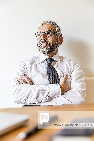 Porträt eines nachdenklichen Geschäftsmannes im Home Office