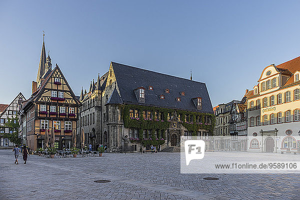 Deutschland  Sachsen-Anhalt  Quedlinburg  Rathaus und Marktplatz