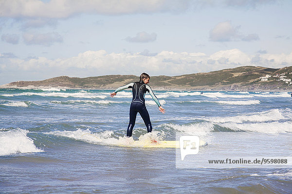 Boy surfing
