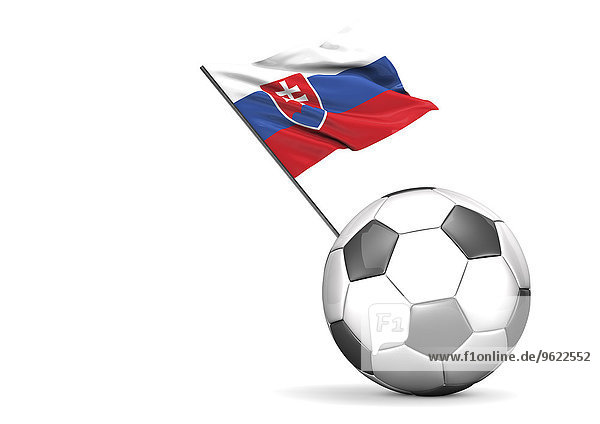 Flagge der Slowakei auf Fußball  Illustration