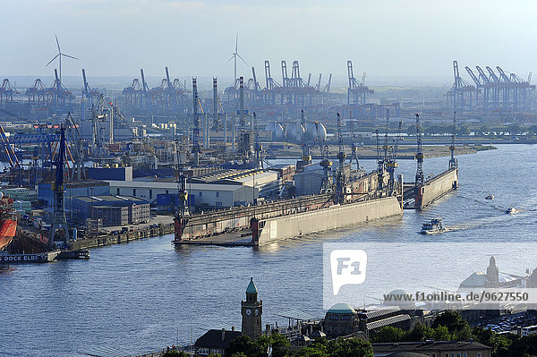 Germany  Hamburg  St. Pauli  harbor and River Elbe