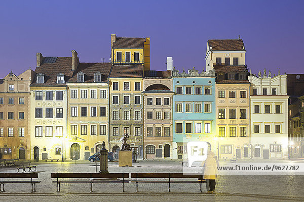 Polen  Warschau  Altstadt  Marktplatz am Abend
