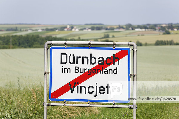 Austria Burgenland bilingual place name sign