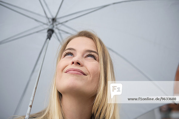 Woman umbrella rain protection security hope