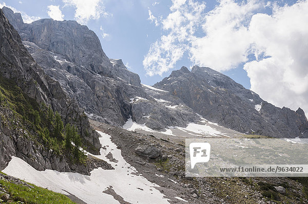 Mountain landscape summer snow clouds
