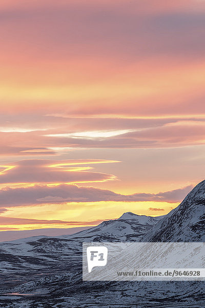 Abendrot, Dovrefjell-Sunndalsfjella-Nationalpark, Norwegen, Europa