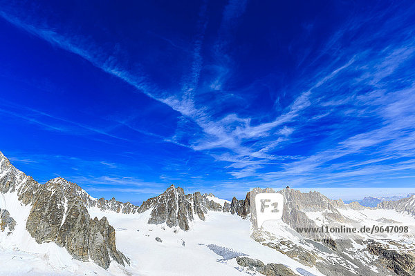 Ausblick vom Grande Lui auf Grande Fourche und Aiguilee Dorées  Mont-Blanc-Massiv  Alpen  Wallis  Schweiz  Europa