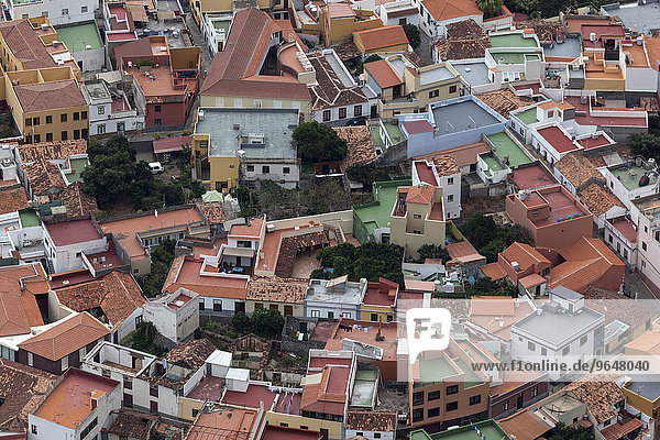 Ausblick auf Häuser  Agulo  La Gomera  Kanarische Inseln  Spanien  Europa