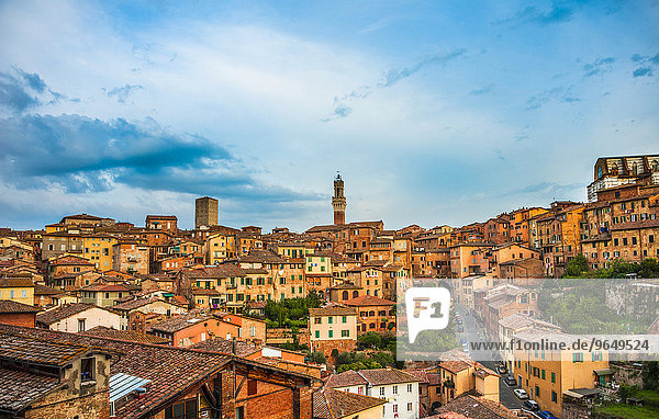 Altstadt mit dem Turm Torre del Mangia  Siena  Toskana  Italien  Europa