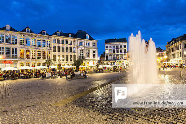 Grand Place  central square  downtown  historic centre  Mons  Hainaut  Belgium  Europe