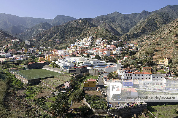 Town of Vallehermoso  La Gomera  Canary Islands  Spain  Europe