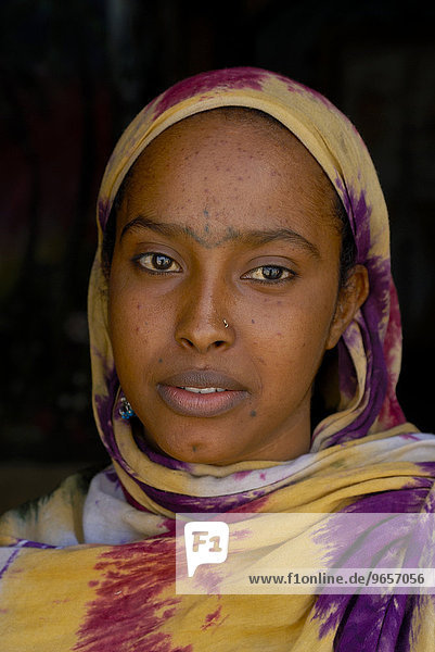 Beduinenfrau der Afar  Dschibuti  Ostafrika  Afrika