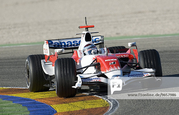 Jarno TRULLI  Italien  im Toyota TF108 Formel 1 Boliden auf dem Circuit Ricardo Tormo bei Valencia  Spanien  Europa
