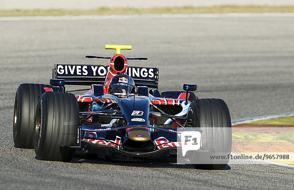 Sebastian VETTEL  Germany  driving a Toro Rosso STR2 Formula 1 racecar at the Circuit Ricardo Tormo racetrack near Valencia  Spain  Europe
