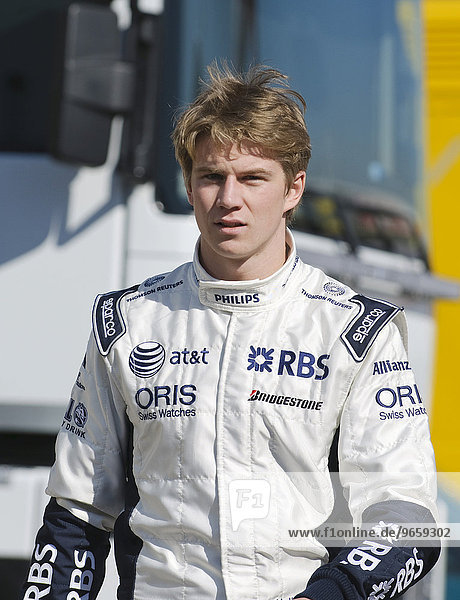 Portrait of Nico Huelkenberg  GER  during Formula 1 test driving in Valencia  Spain  Europe