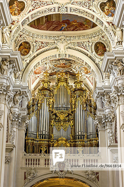 Orgel  barocker Dom St. Stephan  auch Stephansdom  Passau  Niederbayern  Bayern  Deutschland  Europa