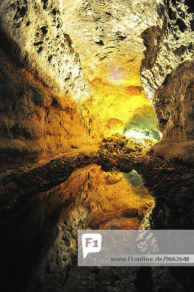 Cueva de los Verdes cave system  Lanzarote  Canary Islands  Spain  Europe