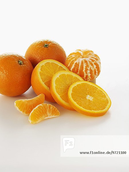 Orangen  Mandarinenscheiben und Segmente