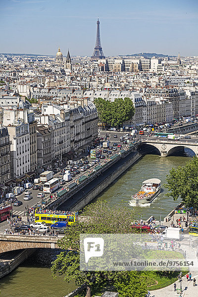hoch oben Stadtansicht Stadtansichten Paris Hauptstadt Frankreich Ansicht Flachwinkelansicht Winkel