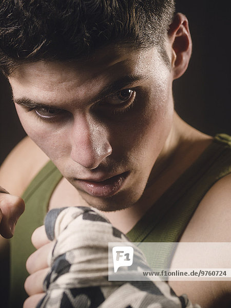 Portrait of a young boxer
