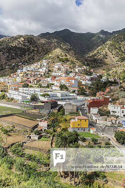A view of Vallehermoso on the island of La Gomera  the second smallest island in the Canary Islands  Spain  Atlantic  Europe