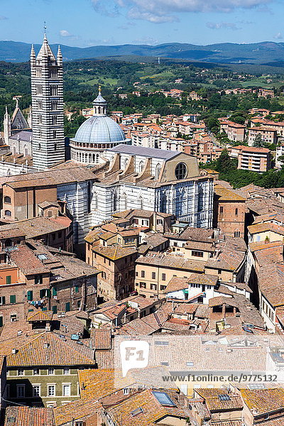 Europa Ansicht UNESCO-Welterbe Kathedrale Italien Piazza del Campo Siena Toskana