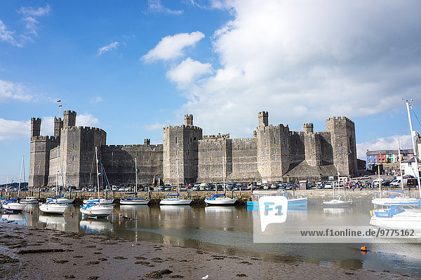 Caernarfon Castle  UNESCO World Heritage Site  Wales  United Kingdom  Europe