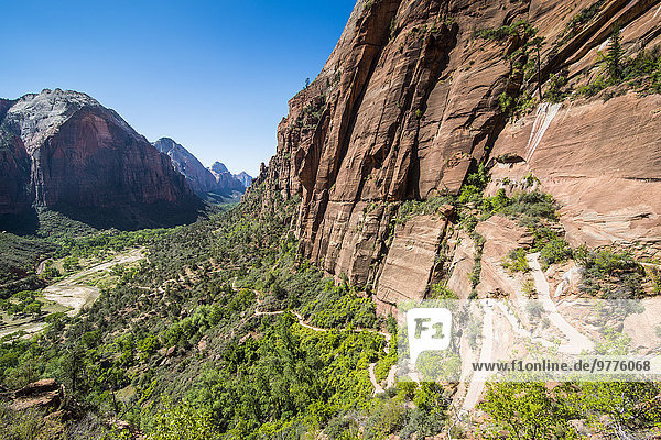 Nationalpark Amerika folgen über Steilküste Nordamerika Ansicht Verbindung landen Zion Nationalpark Utah