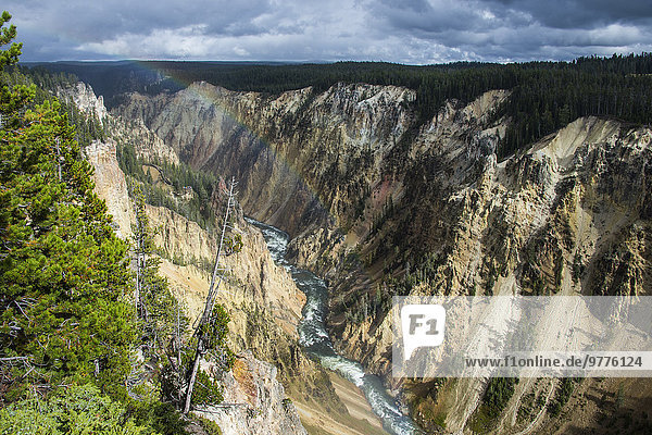 Amerika Ehrfurcht bunt Nordamerika Verbindung Yellowstone Nationalpark UNESCO-Welterbe Schlucht Wyoming