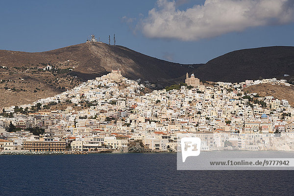 Ermoupolis  capital of Cyclades Islands  Syros  Greek Islands  Greece  Europe