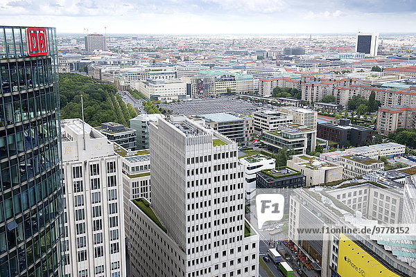 From the top of the Kollhoff building on Potsdamer Platz  Berlin  Germany  Europe