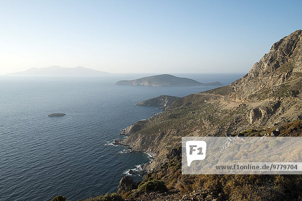 hoch oben Europa Küste Insel Ansicht Dodekanes Griechenland Griechische Inseln Nisyros Tilos
