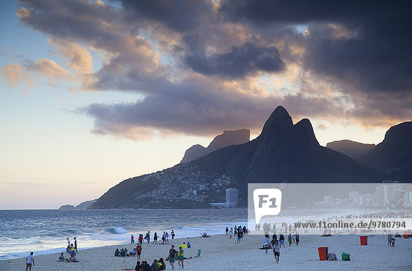 Ipanema beach at sunset  Rio de Janeiro  Brazil  South America