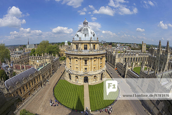 Radcliffe Camera and All Souls College from University Church of St. Mary the Virgin  Oxford  Oxfordshire  England  United Kingdom  Europe