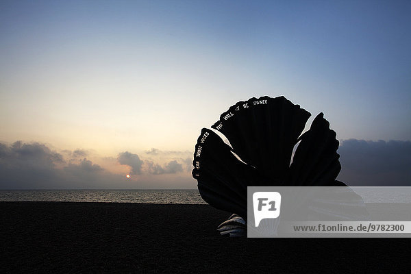 überbacken Europa Skulptur Strand Großbritannien Sonnenaufgang England Suffolk