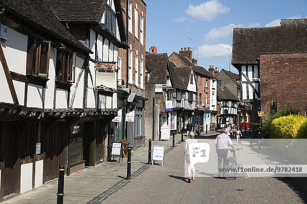 Europa Großbritannien Gebäude England Hälfte alt Worcester Worcestershire
