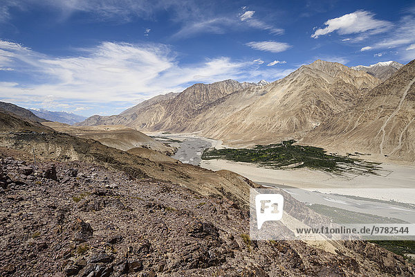 sehen Tal Dorf Nubra Valley Asien Indien Ladakh