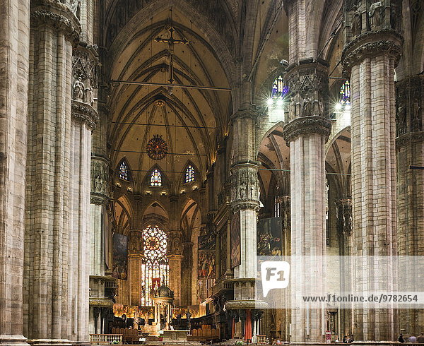 Interior of Milan Cathedral  Piazza Duomo  Milan  Lombardy  Italy  Europe