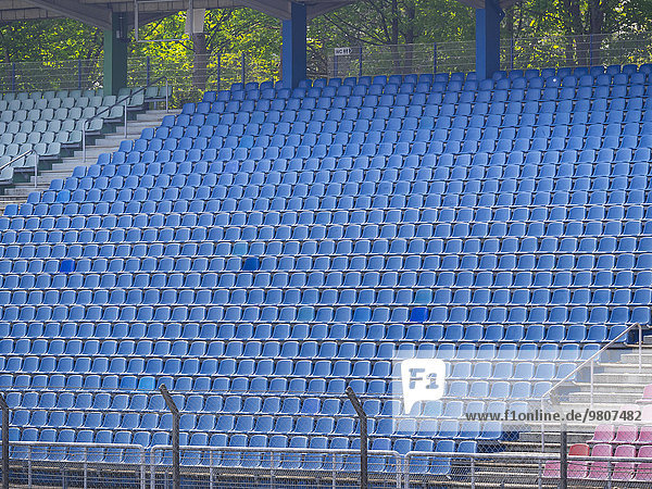 Empty bleachers  empty seats  Hockenheim  Baden-Württemberg  Germany  Europe