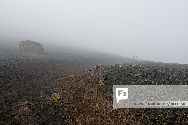 USA  Hawaii  Maui  Haleakala  fog in the volcanic crater