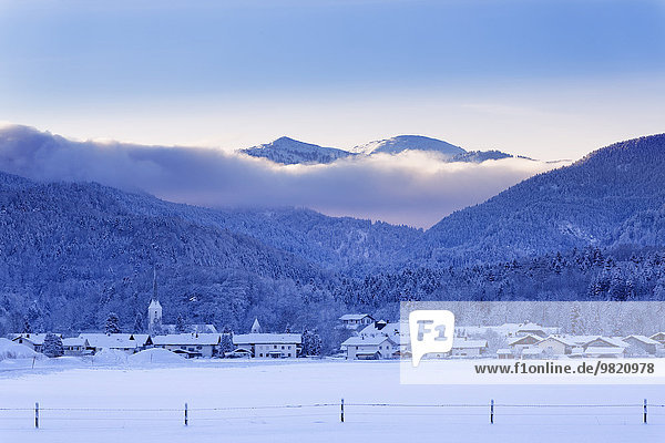 Deutschland  Bayern  Oberbayern  Chiemgau  Marquartstein  Wintermorgen