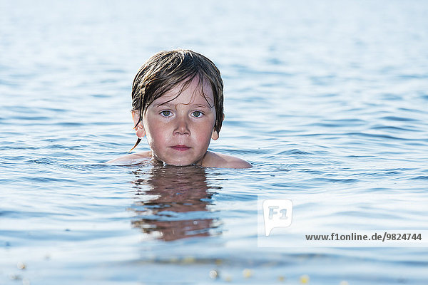 Portrait of boy in water