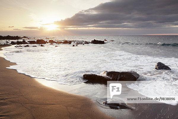 Strand Playa des Ingles  Ortsteil La Playa im Valle Gran Rey  La Gomera  Kanarische Inseln  Spanien  Europa