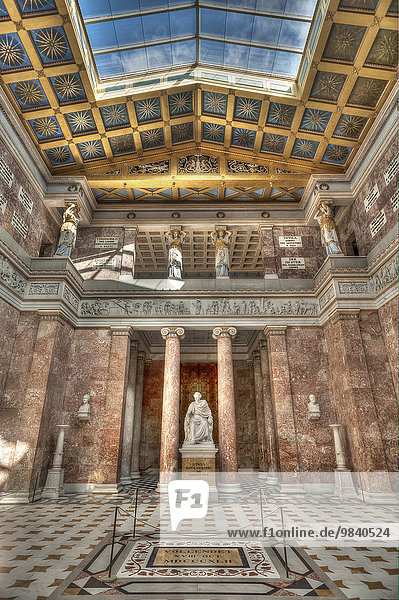 Interior of the Walhalla Temple  overlooking the gallery  Ludwig I. below  founder of Walhalla  Donaustauf  Upper Palatinate  Bavaria  Germany  Europe